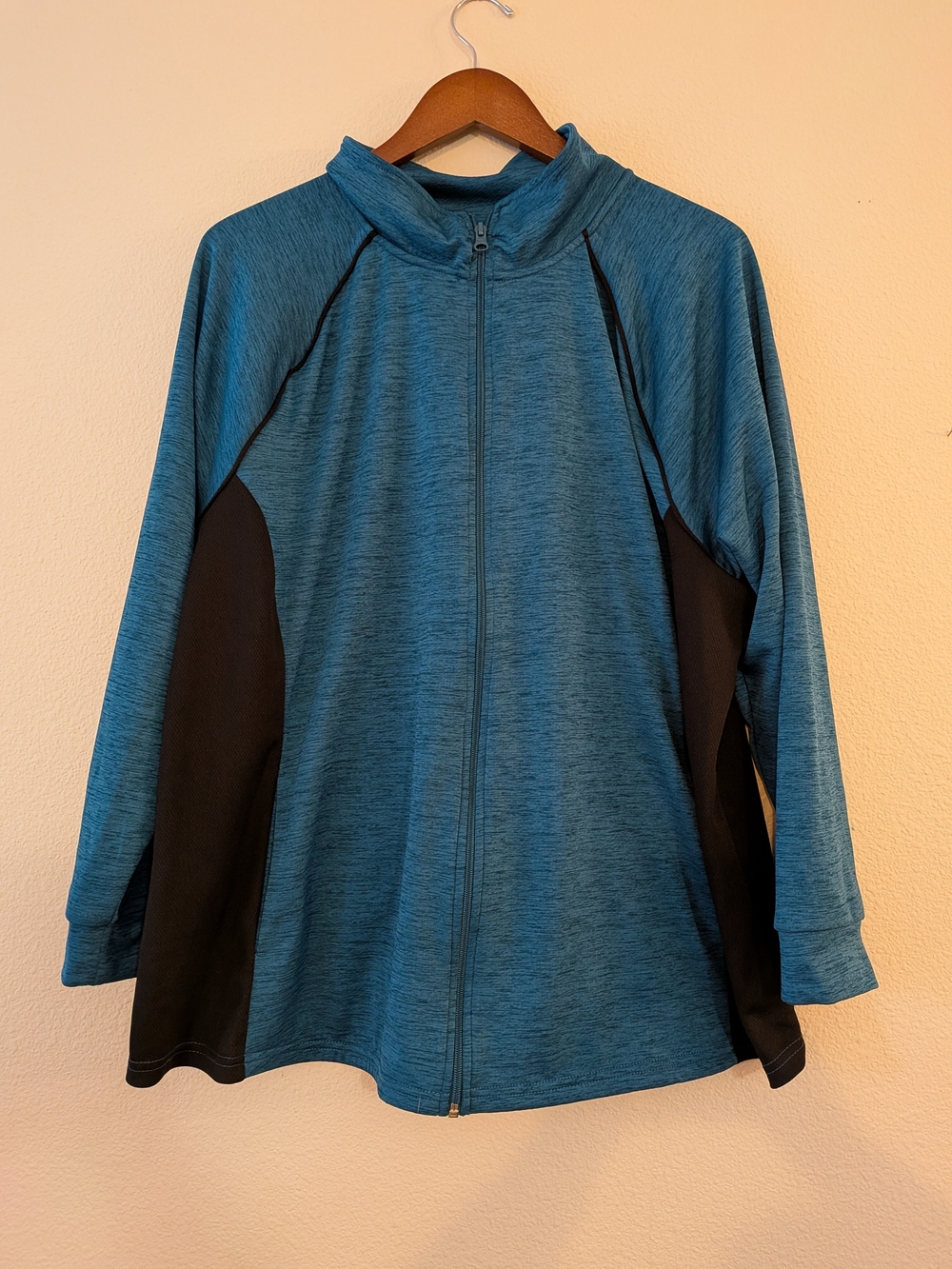 St. John's Bay Teal Active Women's 2X Quick-Dri Zip Up